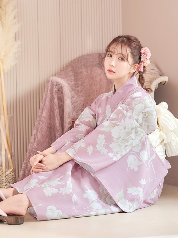 画像9: 【即日発送】【浴衣セール】【浴衣】大胆な牡丹が咲き誇るピンク地浴衣【浴衣３点セット 浴衣/帯/下駄】[YMT]