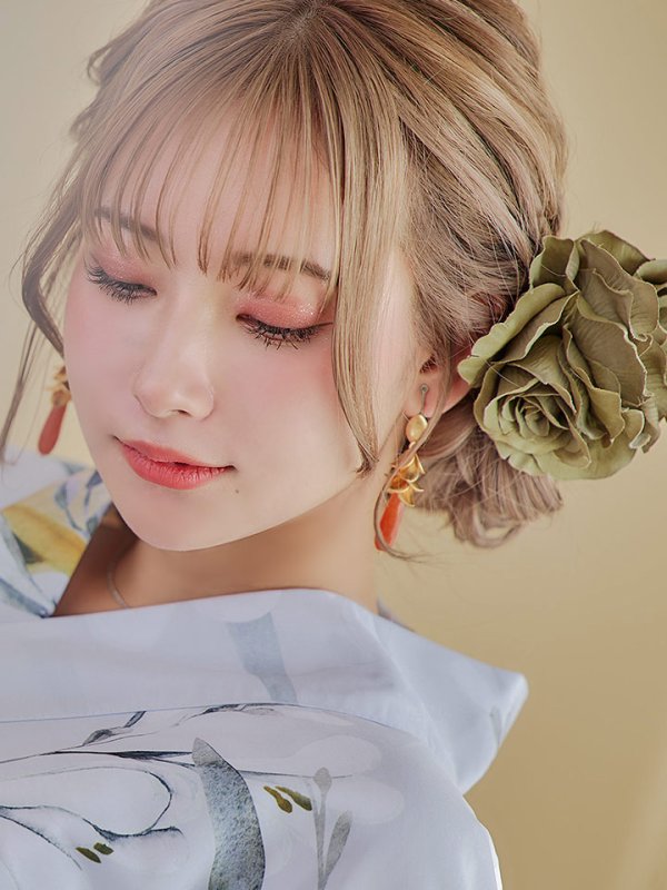 画像6: 【即日発送】イエローフラワーと木蓮浴衣【浴衣３点セット 浴衣/帯/下駄】[YMT]