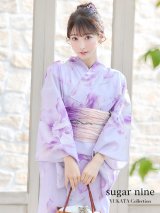 【即日発送！】【浴衣】ストライプ地 /グラデーション木蓮浴衣 OBI-g-500-kj-2-P / HIMO-900-yn-4-GYxGY / YA-68-kn-P / YA-943-kj-PL / HEKO-800-sb-5-W / GETA-02-ok-3-LBL   [YMT]