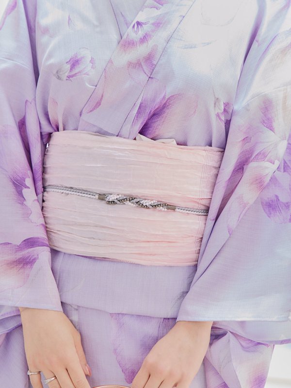 画像5: 【即日発送！】【浴衣】ストライプ地 /グラデーション木蓮浴衣 【浴衣３点セット 浴衣/帯/下駄】[YMT]