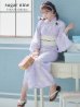 画像2: 【浴衣セール】【浴衣】ライラックの可憐な花浴衣（OBI-siwa-200-kj-13-OW / HIMO-900-yn-4-GYxGY / YA-1079-kj-3-W / HEKO-800-sb-5-W / GETA-02-ok-3-LBL） [YMT] (2)