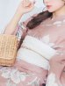 画像5: 大人スウィート/くすみピンク椿浴衣 【浴衣３点セット 浴衣/帯/下駄】  OBI-siwa-200-kj-13-OW / HIMO-900-yn-8-PK / YA-954-kj-P/ HEKO-800-sb-5-W / GETA-02-ok-5-P [YMT]