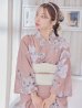画像13: 大人スウィート/くすみピンク椿浴衣   OBI-siwa-200-kj-13-OW / HIMO-900-yn-8-PK / YA-1079-kj-5-W / HEKO-800-sb-5-W / GETA-02-ok-5-P [YMT]