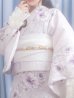 画像6: 【即日発送】可憐なパープルxホワイト牡丹浴衣 OBI-siwa-202-ok-6-W / HIMO-900-yn-8-P / HEKO-800-sb-4-P / GETA-02-ok-2-IV [YMT]