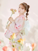 【即日発送！】くすみピンクスウィート牡丹浴衣 OBI-siwa-200-kj-13-OW / HIMO-900-yn-8-P / HEKO-800-sb-5-WH / YA-1079-kj-7-W /  GETA-01-kj-7-P/  [YMT]