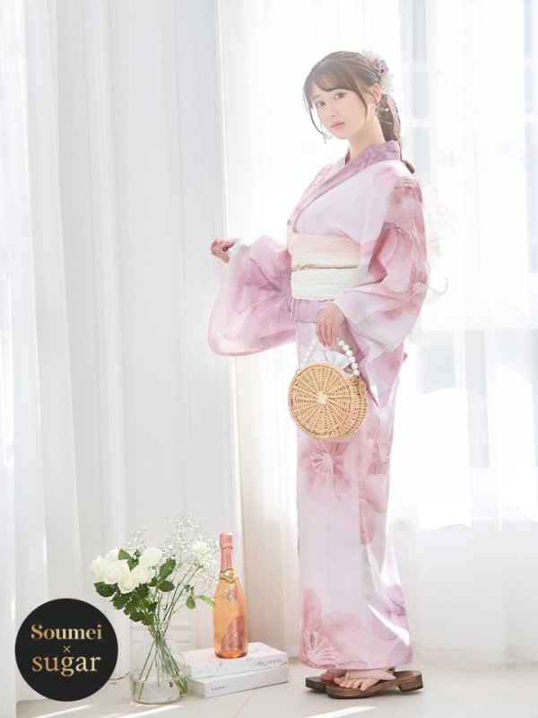 画像3: 【即日発送！】sweetチェリーブロッサム浴衣【浴衣３点セット 浴衣/帯/下駄】[YMT]