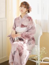 【即日発送】アンティークフラワーピンク浴衣 OBI-siwa-200-kj-13-OW / HIMO-900-yn-8-P / HEKO-800-sb-5-WH / YA-74-kn-P / GETA-01-kj-7-P / [YMT]