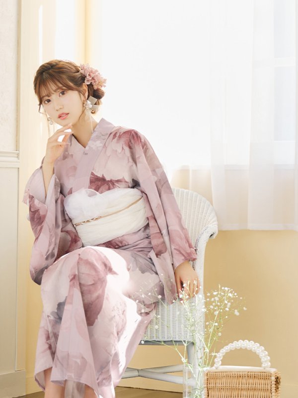 画像13: 【即日発送】アンティークフラワーピンク浴衣【浴衣３点セット 浴衣/帯/下駄】[YMT]