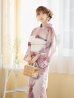 画像2: 【即日発送】アンティークフラワーピンク浴衣【浴衣３点セット 浴衣/帯/下駄】OBI-siwa-200-kj-13-OW / HIMO-900-yn-8-P / HEKO-800-sb-5-WH / YA-74-kn-P / GETA-01-kj-7-P / [YMT] (2)