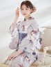画像1: 【浴衣セール！】ロマンティックピオニー浴衣【浴衣３点セット 浴衣/帯/下駄】OBI-g-500-kj-8-GY / HIMO-900-yn-4-GYxGY / HEKO-800-sb-5-WH / GETA-01-kj-3-IV/ [YMT] (1)
