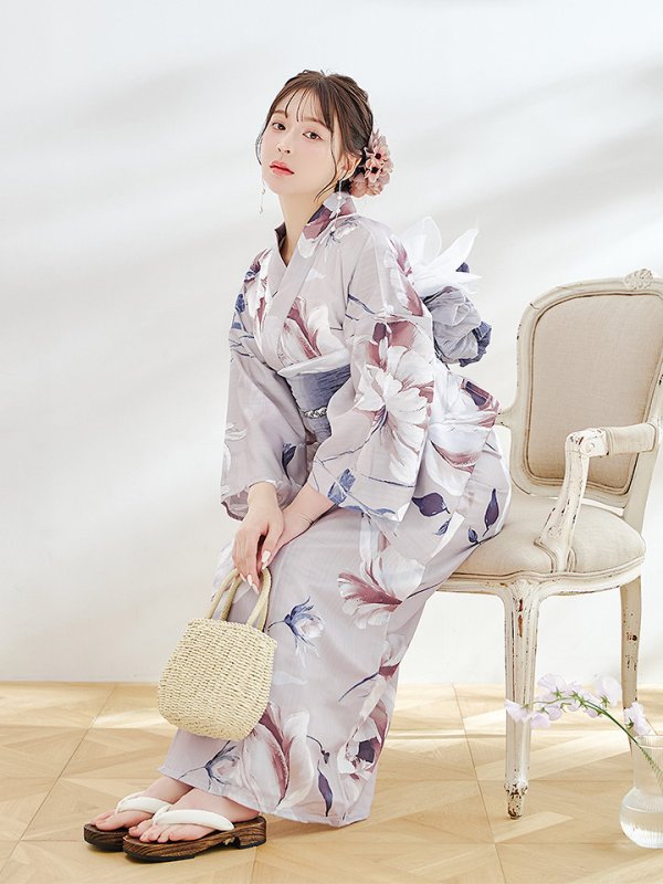 画像7: 【即日発送】【浴衣セール！】ロマンティックピオニー浴衣【浴衣３点セット 浴衣/帯/下駄】[YMT]