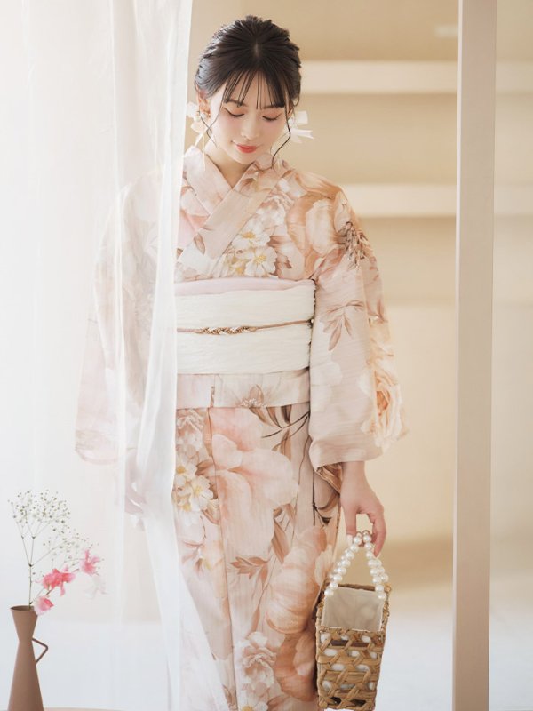 画像10: 【即日発送！】くすみピンクスウィート浴衣【浴衣３点セット 浴衣/帯/下駄】[YMT]