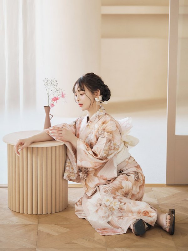 画像12: 【即日発送！】くすみピンクスウィート浴衣【浴衣３点セット 浴衣/帯/下駄】[YMT]