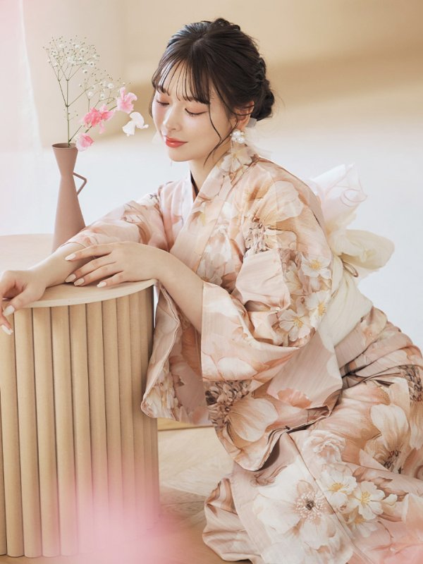 画像6: 【即日発送！】くすみピンクスウィート浴衣【浴衣３点セット 浴衣/帯/下駄】[YMT]