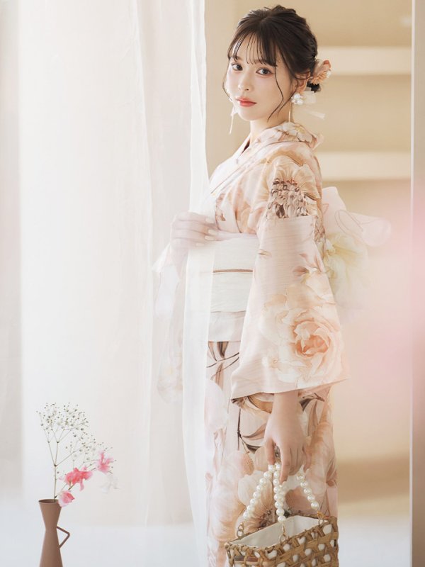 画像9: 【即日発送！】くすみピンクスウィート浴衣【浴衣３点セット 浴衣/帯/下駄】[YMT]