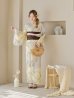 画像10: 【浴衣セール】【即日発送！】グレージュ×イエローフラワー浴衣 OBI-siwa-200-kj-9-BR / HIMO-900-yn-7-MOC / HEKO-800-sb-3-BR / YA-496-kj-W / GETA-01-kj-5-MOC /  [YMT]