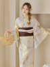 画像18: 【浴衣セール】【即日発送！】グレージュ×イエローフラワー浴衣 OBI-siwa-200-kj-9-BR / HIMO-900-yn-7-MOC / HEKO-800-sb-3-BR / YA-496-kj-W / GETA-01-kj-5-MOC /  [YMT]