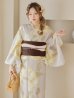 画像6: 【浴衣セール】【即日発送！】グレージュ×イエローフラワー浴衣 OBI-siwa-200-kj-9-BR / HIMO-900-yn-7-MOC / HEKO-800-sb-3-BR / YA-496-kj-W / GETA-01-kj-5-MOC /  [YMT]