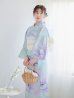 画像1: 【即日発送】ニュアンスフラワーミント牡丹浴衣 OBI-siwa-200-kj-13-OW / HIMO-903-kj-W / HEKO-800-sb-5-WH / YA-1023-wk-BL / GETA-01-kj-4-MI [YMT] (1)