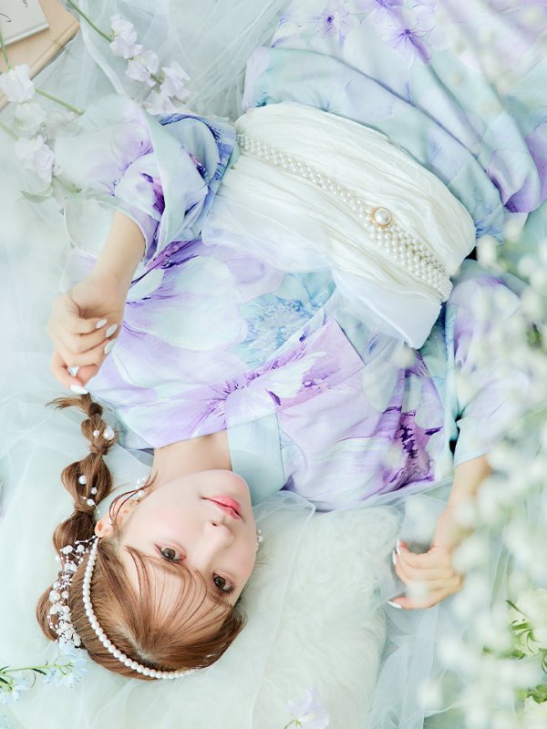 画像17: 【即日発送】ニュアンスフラワーミント牡丹浴衣【浴衣３点セット 浴衣/帯/下駄】[YMT]