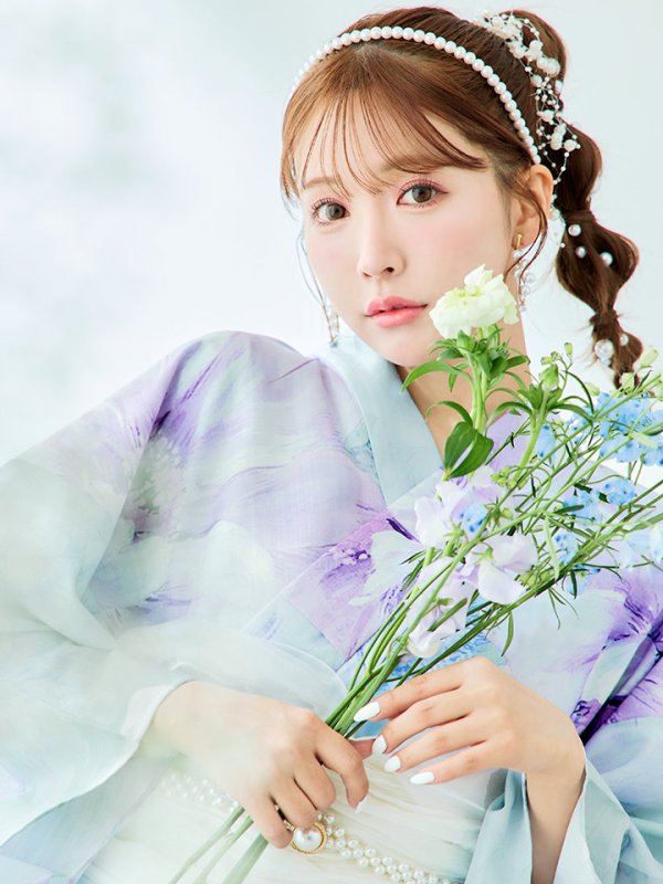 画像3: 【即日発送】ニュアンスフラワーミント牡丹浴衣【浴衣３点セット 浴衣/帯/下駄】[YMT]