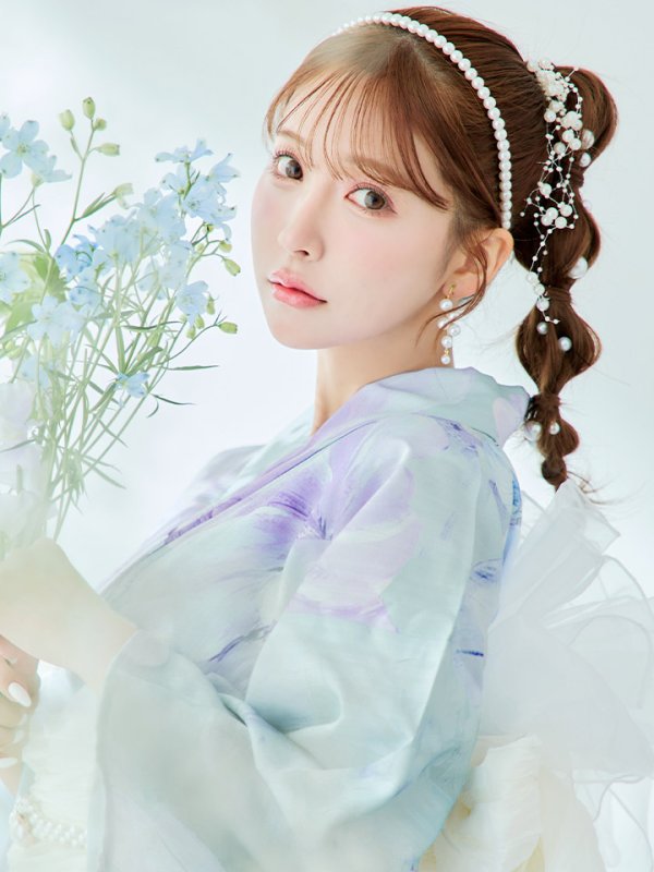 画像9: 【即日発送】ニュアンスフラワーミント牡丹浴衣【浴衣３点セット 浴衣/帯/下駄】[YMT]