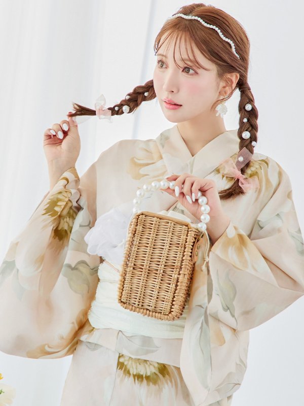 画像10: 【即日発送！】クリームイエローピオニー浴衣【浴衣３点セット 浴衣/帯/下駄】[YMT]