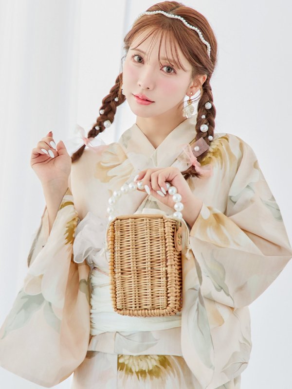 画像9: 【即日発送！】クリームイエローピオニー浴衣【浴衣３点セット 浴衣/帯/下駄】[YMT]