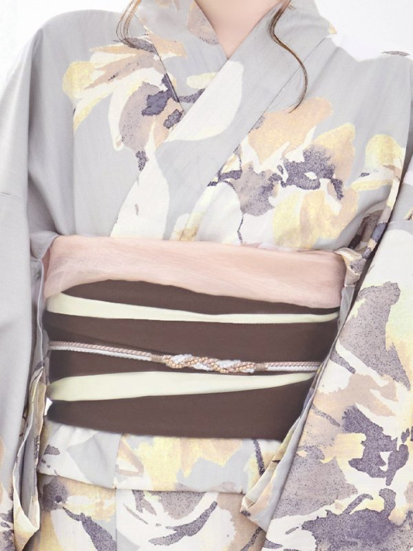 画像20: 【即日発送！】グレージュニュアンスフラワー浴衣【浴衣３点セット 浴衣/帯/下駄】[YMT]