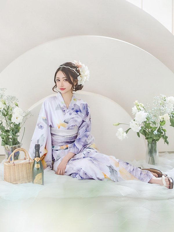 画像12: 【即日発送】シャーベットフラワー牡丹浴衣【浴衣３点セット 浴衣/帯/下駄】[YMT]