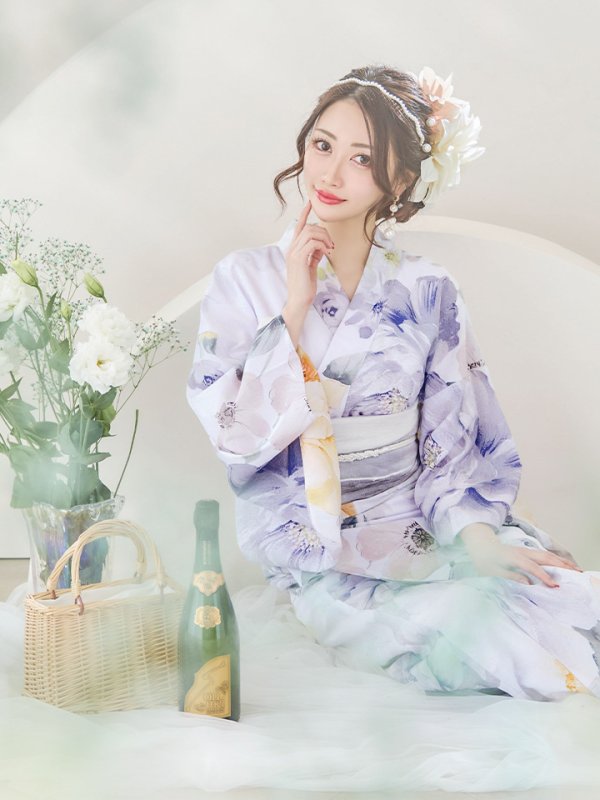 画像13: 【即日発送】シャーベットフラワー牡丹浴衣【浴衣３点セット 浴衣/帯/下駄】[YMT]