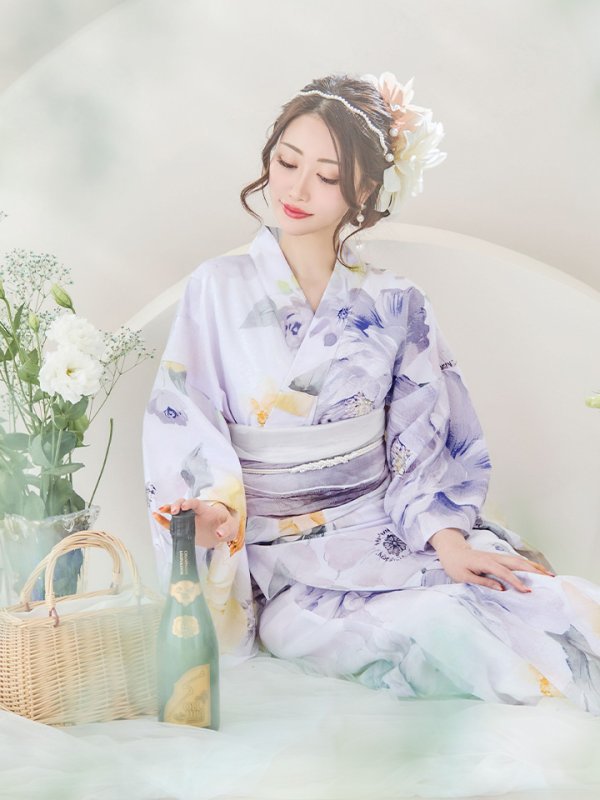 画像14: 【即日発送】シャーベットフラワー牡丹浴衣【浴衣３点セット 浴衣/帯/下駄】[YMT]