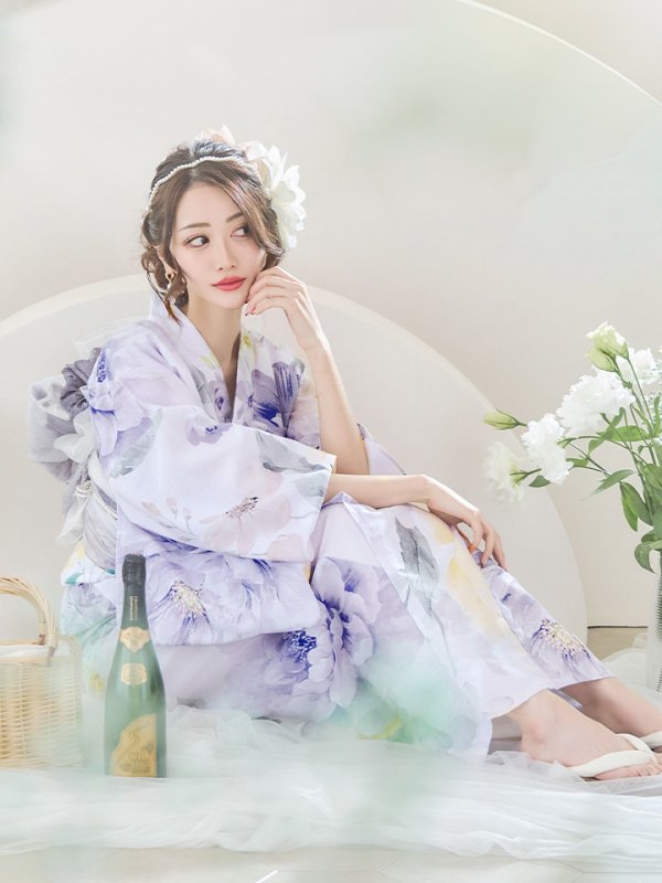 画像17: 【即日発送】シャーベットフラワー牡丹浴衣【浴衣３点セット 浴衣/帯/下駄】[YMT]