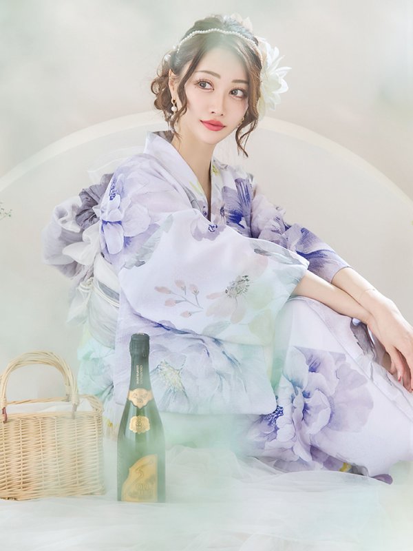 画像18: 【即日発送】シャーベットフラワー牡丹浴衣【浴衣３点セット 浴衣/帯/下駄】[YMT]