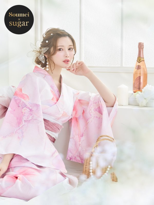 画像3: 【即日発送！】ニュアンスピンク金魚浴衣【浴衣３点セット 浴衣/帯/下駄】[YMT]