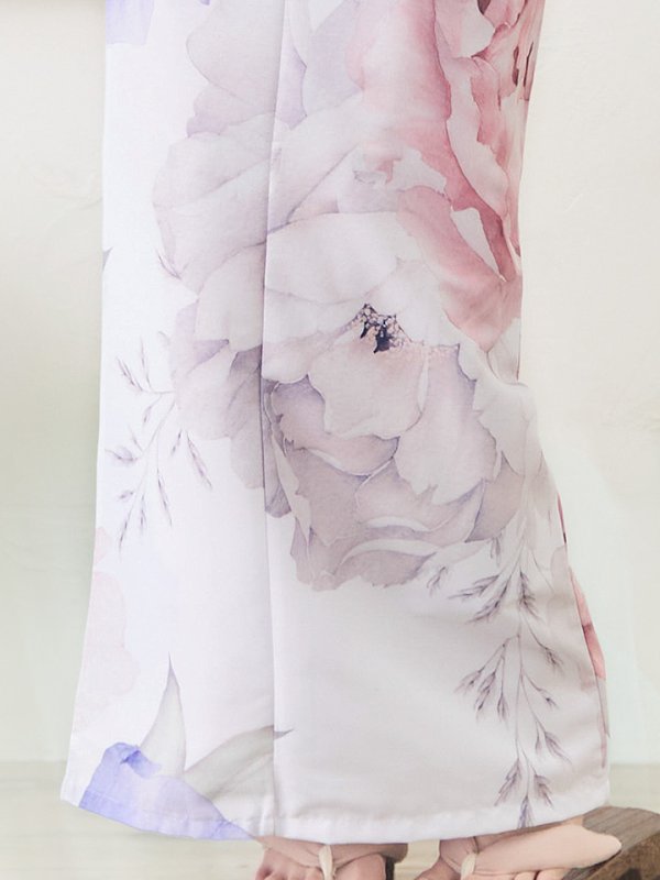 画像22: 【即日発送】ホワイト×ピオニー浴衣【浴衣３点セット 浴衣/帯/下駄】[YMT]