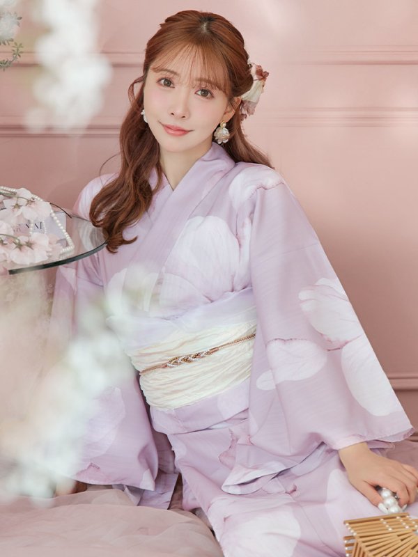 画像5: 【即日発送】くすみピンクブロッサム浴衣【浴衣３点セット 浴衣/帯/下駄】[YMT]