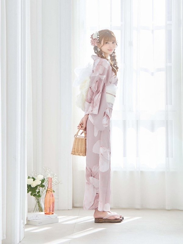 画像12: 【即日発送！】くすみピンクブロッサム浴衣【浴衣３点セット 浴衣/帯/下駄】[YMT]