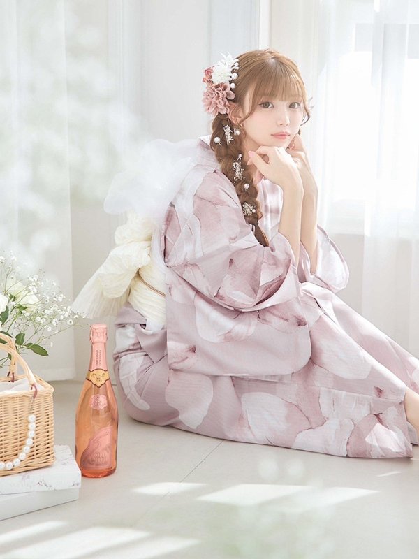 画像17: 【即日発送！】くすみピンクブロッサム浴衣【浴衣３点セット 浴衣/帯/下駄】[YMT]