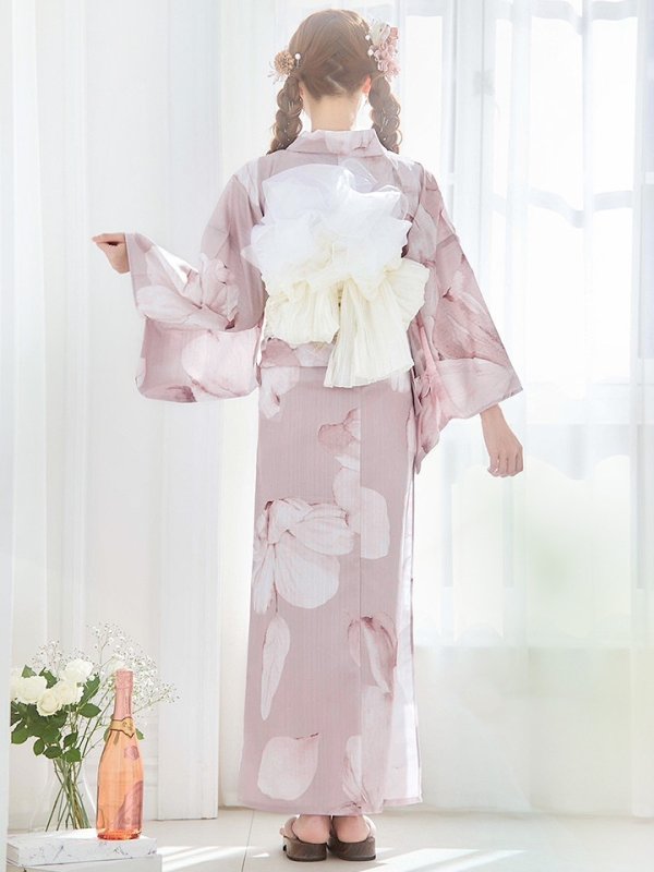 画像18: 【即日発送！】くすみピンクブロッサム浴衣【浴衣３点セット 浴衣/帯/下駄】[YMT]