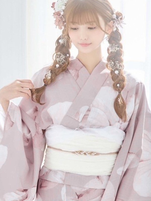 画像19: 【即日発送！】くすみピンクブロッサム浴衣【浴衣３点セット 浴衣/帯/下駄】[YMT]