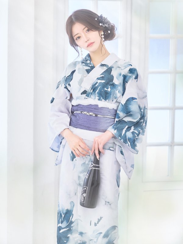 画像12: 【即日発送】グラデーションブルーグリーン浴衣【浴衣３点セット 浴衣/帯/下駄】[YMT]