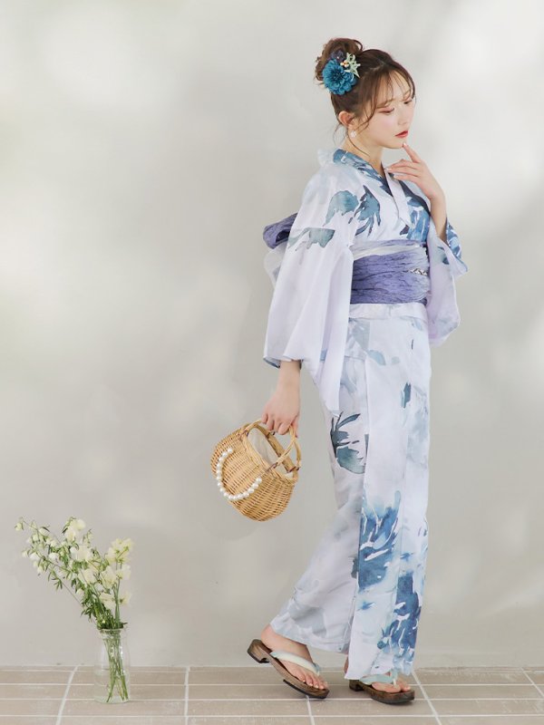 画像11: 【即日発送】グラデーションブルーグリーン浴衣【浴衣３点セット 浴衣/帯/下駄】[YMT]