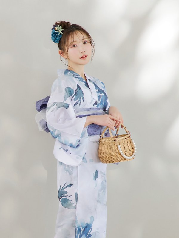 画像14: 【即日発送】グラデーションブルーグリーン浴衣【浴衣３点セット 浴衣/帯/下駄】[YMT]