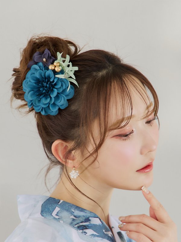 画像15: 【即日発送】グラデーションブルーグリーン浴衣【浴衣３点セット 浴衣/帯/下駄】[YMT]