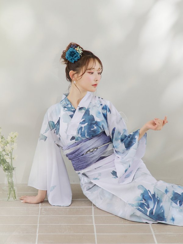 画像19: 【即日発送】グラデーションブルーグリーン浴衣【浴衣３点セット 浴衣/帯/下駄】[YMT]