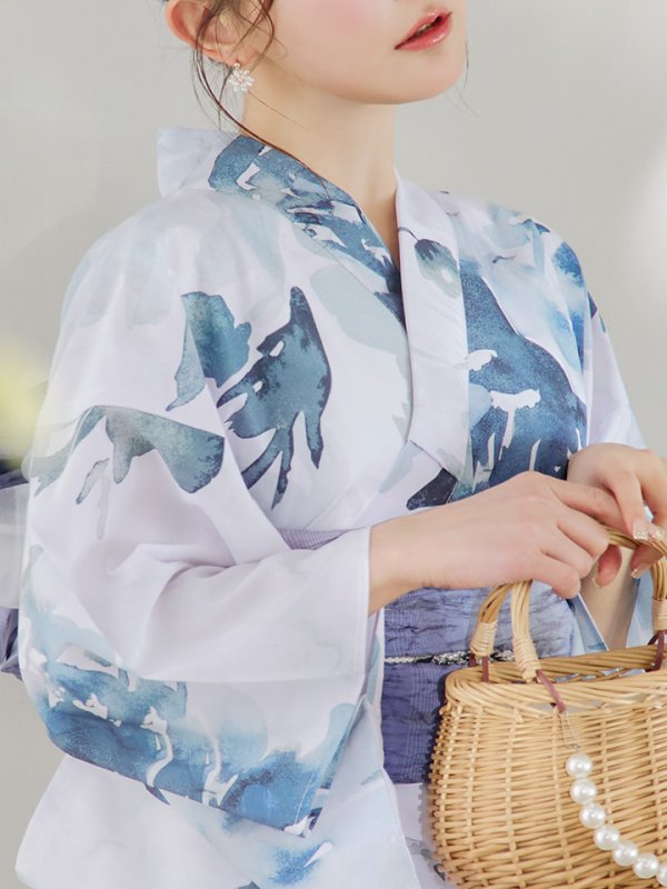 画像22: 【即日発送】グラデーションブルーグリーン浴衣【浴衣３点セット 浴衣/帯/下駄】[YMT]