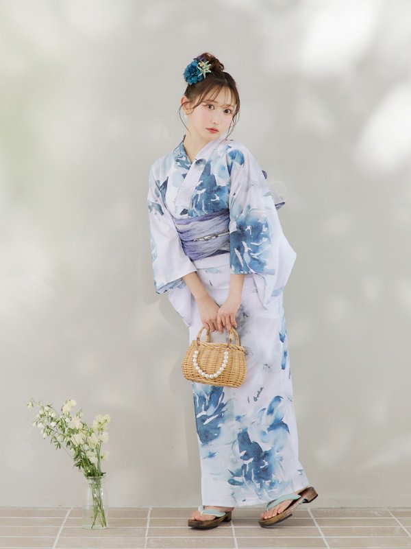 画像5: 【即日発送】グラデーションブルーグリーン浴衣【浴衣３点セット 浴衣/帯/下駄】[YMT]