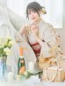 画像11: 【即日発送！】イエローベージュフラワー浴衣【浴衣３点セット 浴衣/帯/下駄】OBI-siwa-200-kj-10-TRC / HIMO-900-yn-7-MOC / HEKO-800-sb-3-BR / YA-72-kn-YE / YCA982kn-W / GETA-01-kj-6-MUS/ [YMT]