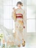 画像4: 【即日発送！】イエローベージュフラワー浴衣【浴衣３点セット 浴衣/帯/下駄】OBI-siwa-200-kj-10-TRC / HIMO-900-yn-7-MOC / HEKO-800-sb-3-BR / YA-72-kn-YE / YCA982kn-W / GETA-01-kj-6-MUS/ [YMT]